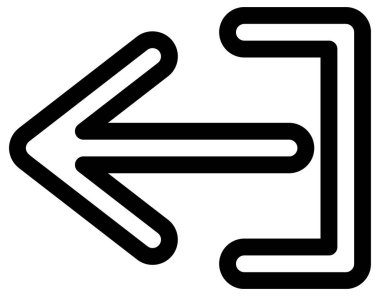 arka ok çizgi vektör simgesi.