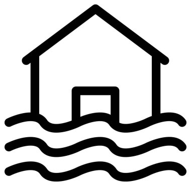 Beyaz arkaplanda basit ve minimalist siyah felaket vektör simgesi