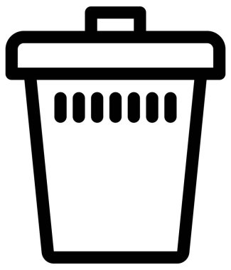 Çöp sepeti çizgisi vektör simgesi