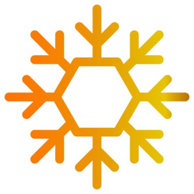 Ticaretten kar tanesi ikonu. Vektör biçimi iki renkli düz sembol, turuncu 