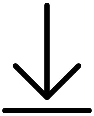 beyaz arkaplanda izole edilmiş yönü olan siyah çizgi ok simgesi 