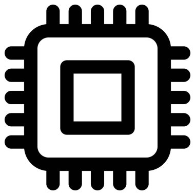 Devre kartı simgesi. vektör biçimi, yuvarlak açılı iki renkli düz ikonik sembol, pürüzsüz mavi renkler, beyaz