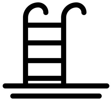 Siyah ve gri çizgi simgesi. vektör biçimi yuvarlak açılı, yumuşak mavi renkli düz ikonik semboldür