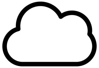 Bulut vektör simgesi. biçim iki renkli düz sembol, düz mavi renkler, yuvarlak açılar, beyaz arkaplan