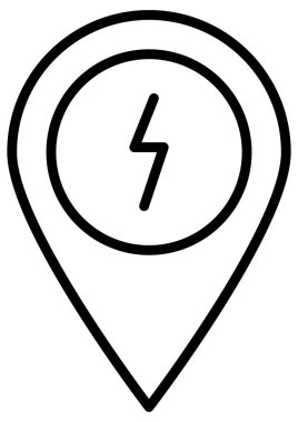 Basit ve minimalist benzin istasyonu kalın vektör simgesi