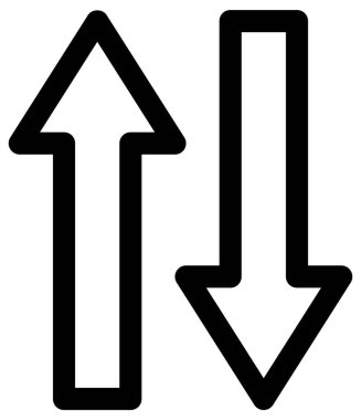 Yukarıdaki ok aşağı vektör simgesi. biçim düz pictogram sembolü, siyah renk, beyaz arkaplan.