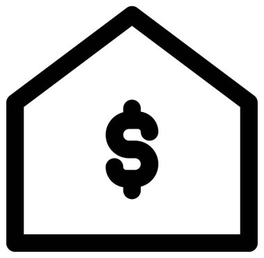 Dolar bankacılık ikonu. vektör biçimi, yuvarlak açılı, siyah ve beyaz renkli çift renkli düz ikonik semboldür.,