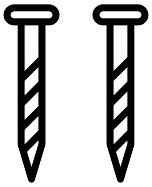  Çivilerin basit vektör simgesi