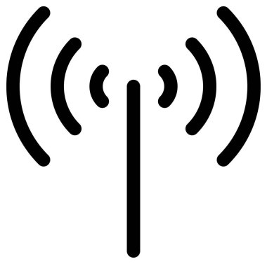 radyo sinyali vektör simgesi. biçim iki renkli düz sembol, siyah ve beyaz renkler, yuvarlak açılar, gri