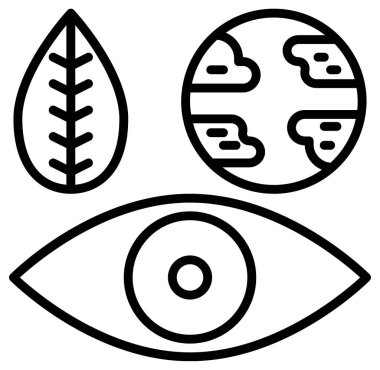 Beyaz üzerine basit ve minimalist ekoloji çizgi vektör simgesi