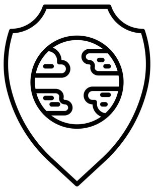 Beyaz üzerine basit ve minimalist ekoloji çizgi vektör simgesi