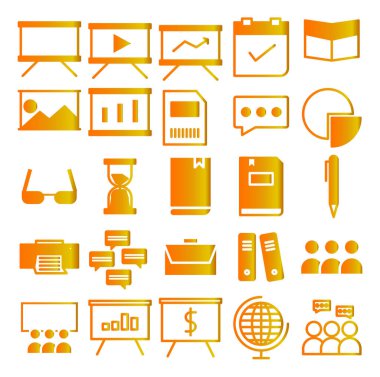 Gölgeli düz simgelerin vektör kümesi