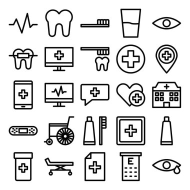 bir dizi sağlık ve ilaç vektör simgesi