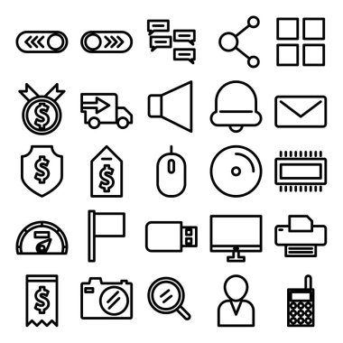 Basit ve minimalist finans cesur vektör simgeleri kümesi