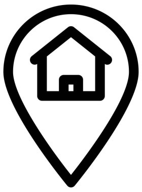 Beyaz üzerine ev vektörü simgesinden basit ve minimalist çalışma