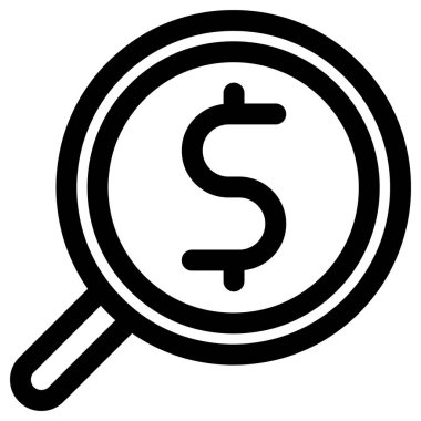 Dolar vektör simgesi. biçim iki renkli düz semboldür, siyah ve beyaz