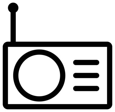 Beyaz arkaplanda radyo vektörü simgesi