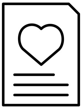 Aşk ve romantizm çizgi vektör simgesi.