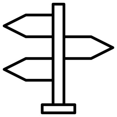 Yol yön işaretinin basit vektör simgesi 