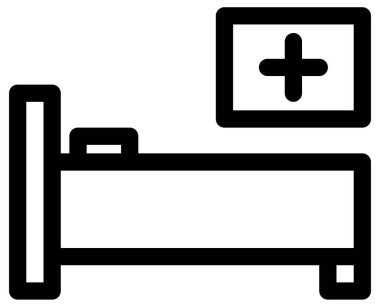 Beyaz arkaplanda basit ve minimal sağlık ve tıp vektörü simgesi