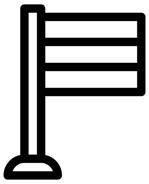 Einfaches Und Minimalistisches Flaggenvektorsymbol Auf Weiß — Stockvektor