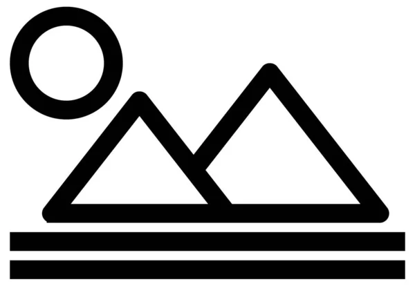 Ikone Der Flachen Berglandschaft — Stockvektor