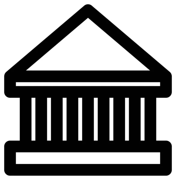 Icono Vector Simple Del Edificio Del Banco — Archivo Imágenes Vectoriales