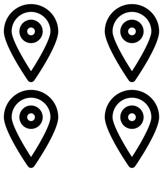 Векторні Чорно Білі Значки Набору Двох Різних Знаків — стоковий вектор