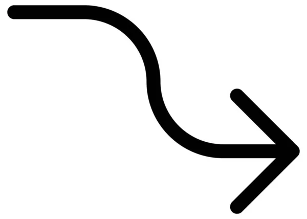 Чорна Контурна Іконка Стрілкою Напрямком Ізольовано Білому Тлі — стоковий вектор