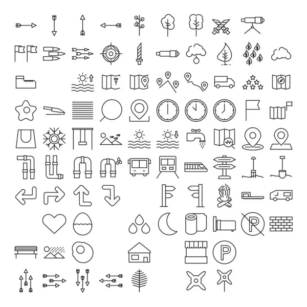 Iconos Simples Blanco Negro Conjunto Empresa Universal Ilustración Vectorial — Vector de stock