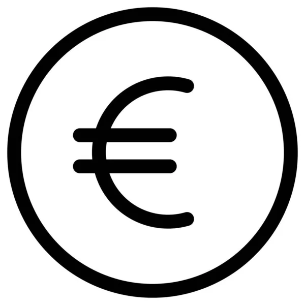 Ícone Vetor Euro Estilo Bicolor Plana Círculo Símbolo Cores Preto — Vetor de Stock