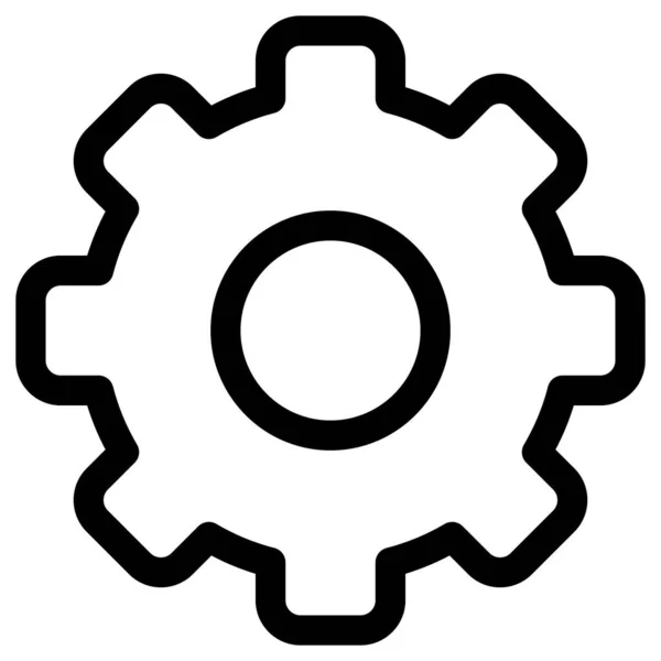 Gear Line Vector Icon White Background — Stock Vector