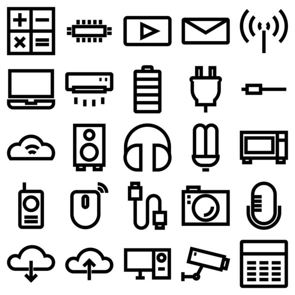 vector illustration of computer icons