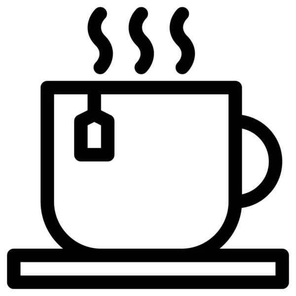 Eenvoudige Minimalistische Coffeeshop Vector Icoon — Stockvector
