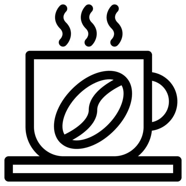 Eenvoudige Minimalistische Coffeeshop Vector Icoon — Stockvector