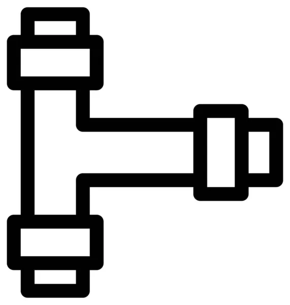 Икона Строительной Векторной Линии Труб — стоковый вектор