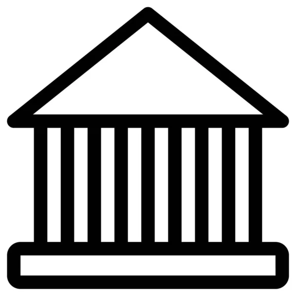 Иконка Вектора Здания Банка Стиль Двухцветный Плоский Символ Серый Голубой — стоковый вектор