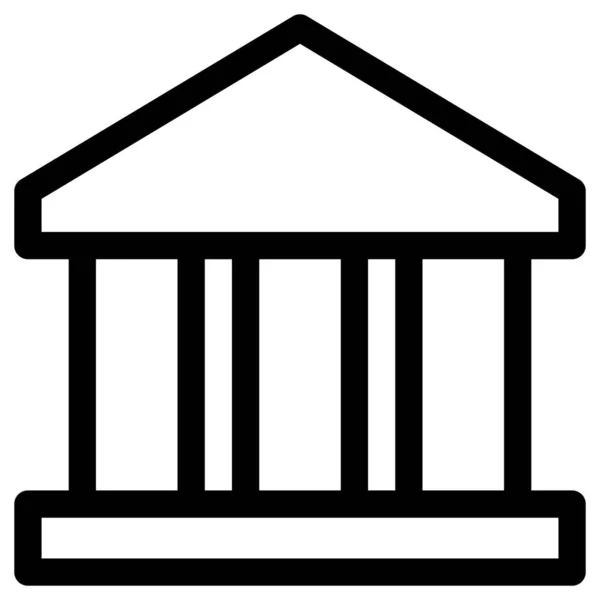 Ikona Vektoru Banky Bílém Pozadí — Stockový vektor