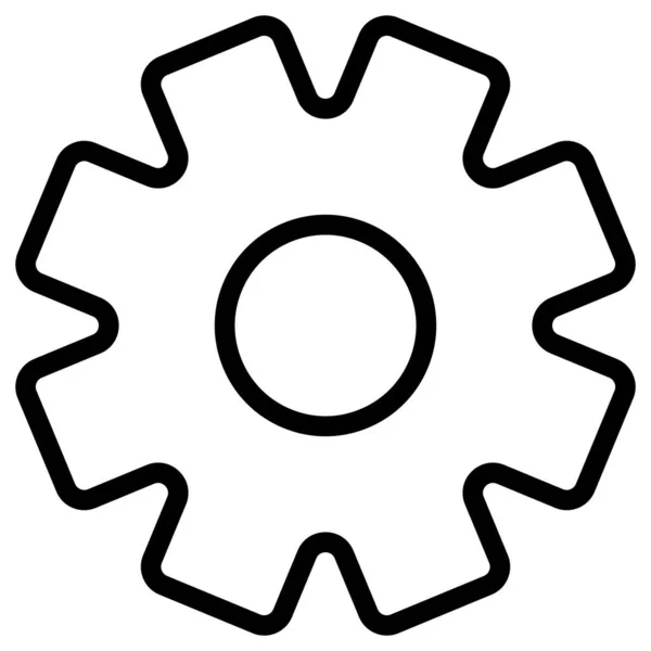 Gear Line Vector Icon — Stock Vector