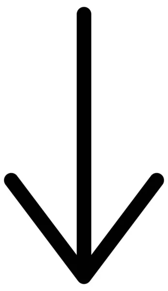 Ikona Šipky Dolů Vektorový Styl Plochý Ikonický Symbol Zaoblenými Úhly — Stockový vektor