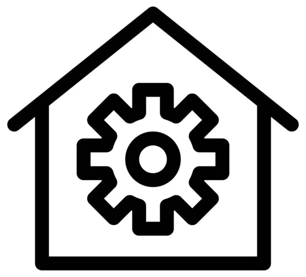 Simple Minimalistic Work Home Vector Icon White — Stock Vector