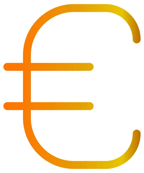 Ícone Vetor Euro Estilo Bicolor Símbolo Plano Cores Amarelo Cinza — Vetor de Stock