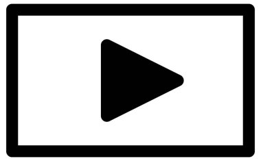 video oynatma düğmesi basit vektör simgesi