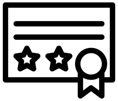 Sertifika basit vektör simgesi.