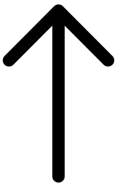 beyaz arkaplanda izole edilmiş yönü olan siyah çizgi ok simgesi 