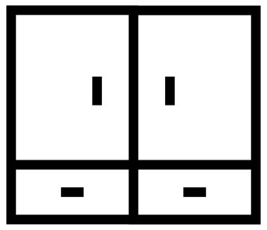 Mobilya simgesinin vektör illüstrasyonu