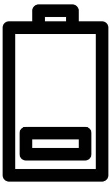 düşük pil simgesi beyaz arkaplanda izole edildi 