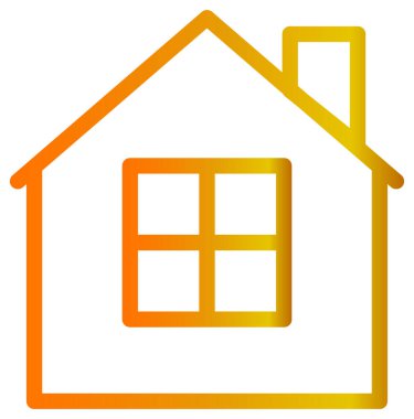 ev düz simgesi, vektör illüstrasyonu