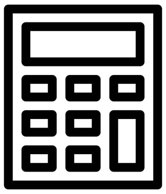 Beyaz arkaplanda hesap makinesi vektör simgesi