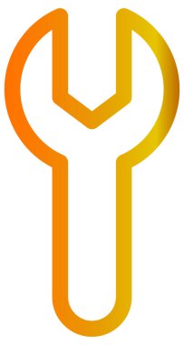  İngiliz anahtarının basit vektör simgesi